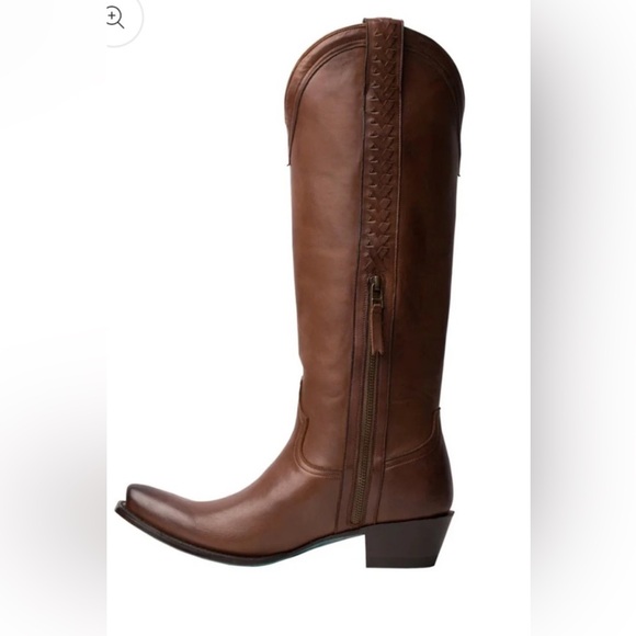 Lane Katori Cowboy Boots 9 Brown Leather Tall Cutter Toe $350 - Picture 6 of 11